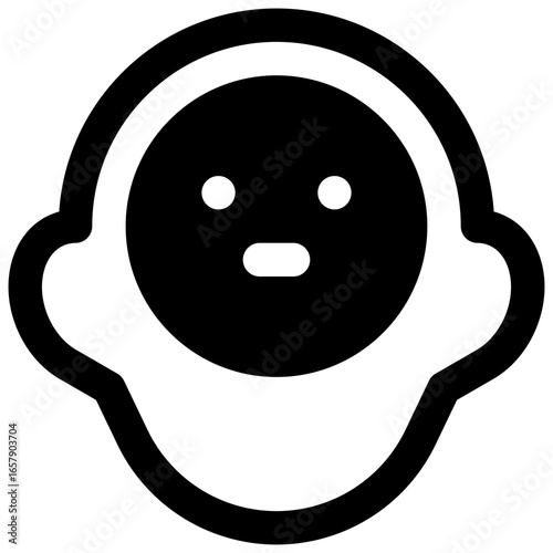 Numb. Outlined stroke vector icon with black-filled details.