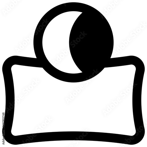 Sleep. Outlined stroke vector icon with black-filled details.
