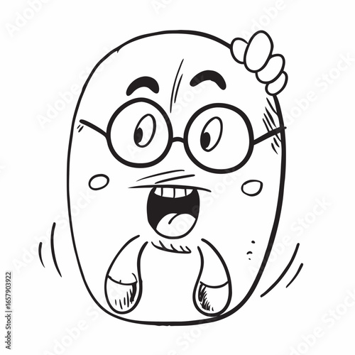 Delightful cartoon character with glasses, ready to bring joy and laughter to your project, perfect for kids' content, educational resources, and playful designs, originally scalable vector graphics
