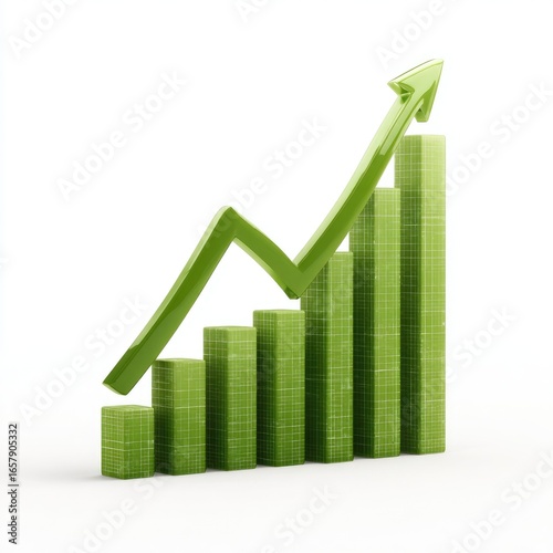 Free Download Green upward bar graph on white background - GFXLoad