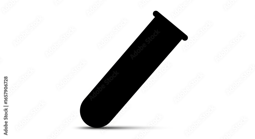 Fototapeta premium Black silhouette test tube
