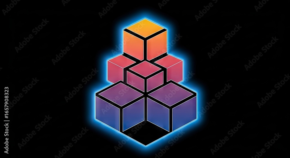 Obraz premium Colorful gradient cubes design