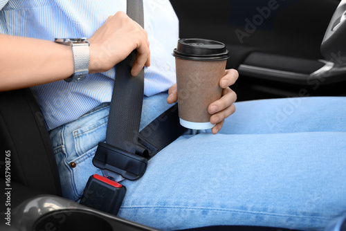Fastened female driver with...