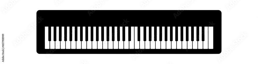 Obraz premium piano keyboard musical instrument silhouette