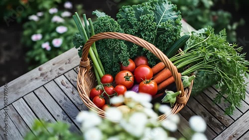 Freshly Harvested Vegetables in a Basket
