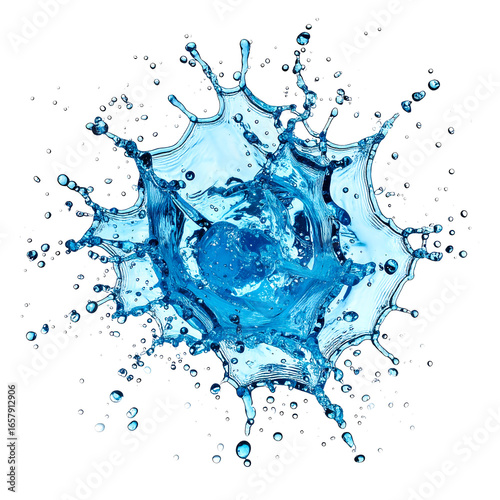 Wallpaper Mural Stunning splash of vibrant blue water on transparent background Torontodigital.ca