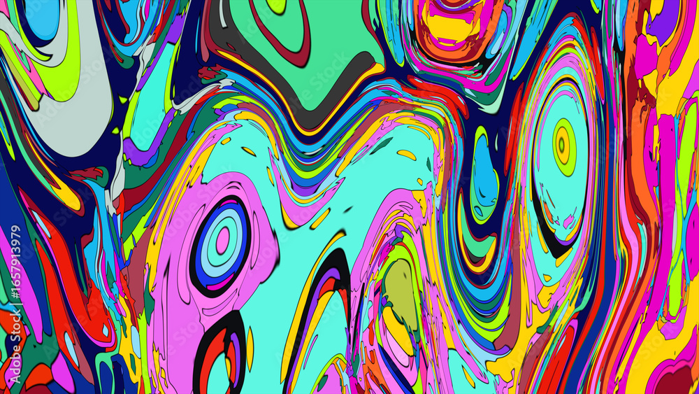 Fototapeta premium Colorful, abstract, fluid, and geometric background for a music festival