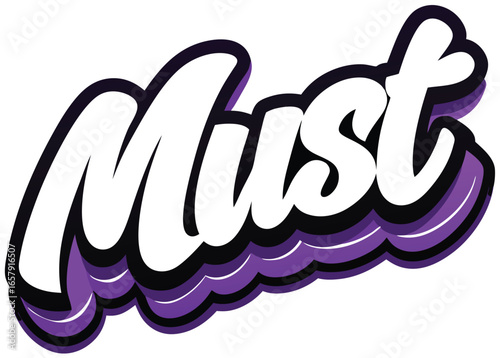 Dynamic Typography Logo Vector with White Text Design ''must''