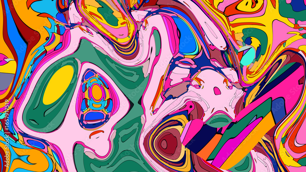 Fototapeta premium Colorful, abstract, fluid, and geometric background for a music festival