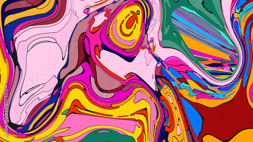 Colorful abstract psychedelic fluid background for music festival