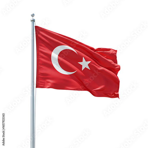 Wallpaper Mural Turkish Flag on Pole Isolated Transparent Background Torontodigital.ca