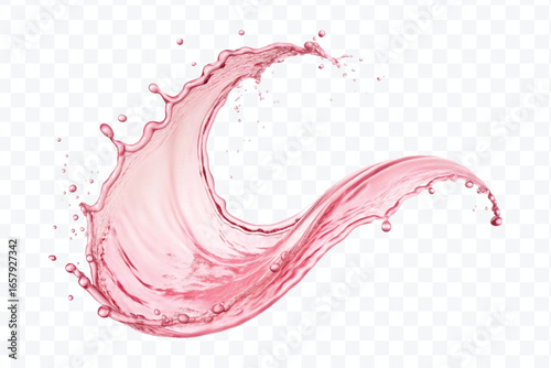 realistic 3d smooth and clean water splash in mid air cut and curve style isolated on transparent background