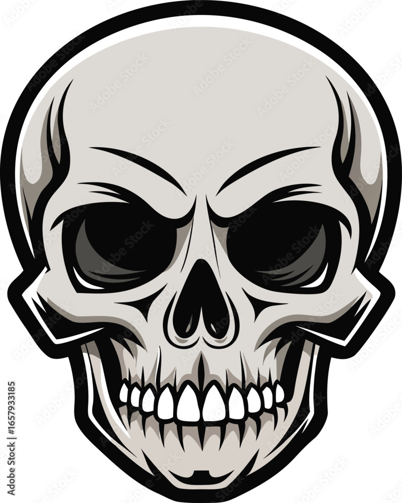 Fototapeta premium Death Theme Minimalist Aggressive Skull Vector Illustration
