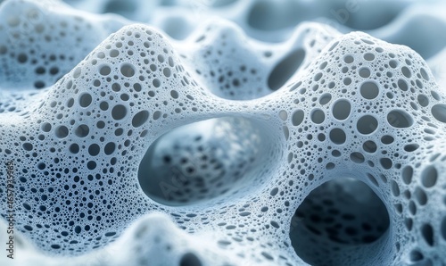Macro close-up of biomaterials, featuring intricate textures and details. Derived from nature, these materials are used in various applications due to their environmentally friendly, Generative AI