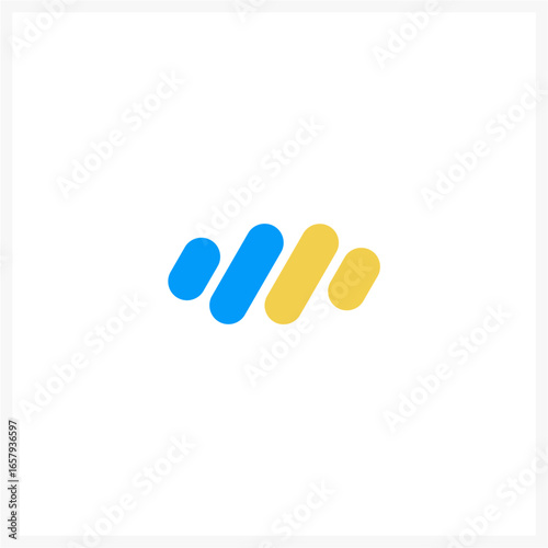 Modern Abstract Blue and Yellow Minimalist Logo Design