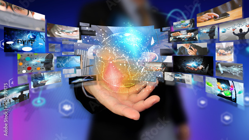 Digital Media and Technology Network Concept