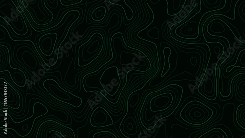 Dark Green Topographic Contour Lines Pattern topographic map