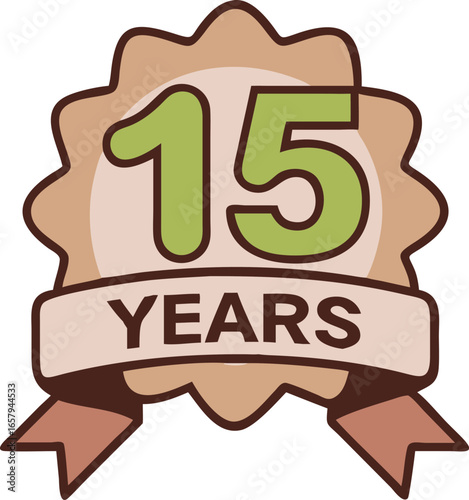 Anniversary badge vector celebrating 15 years