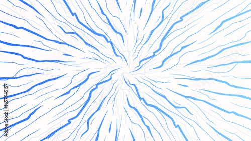 Blue lightning line burst abstract vector background, electric energy effect design