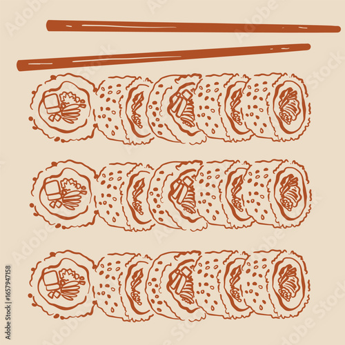 Cute sushi character Japanese cuisine	