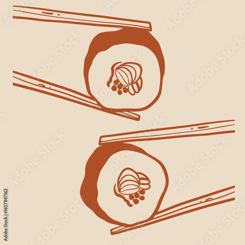 Cute sushi character Japanese cuisine	