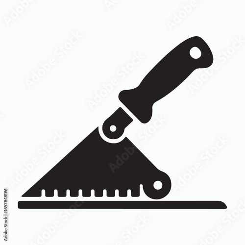 Solid putty knife icon isolated on white background