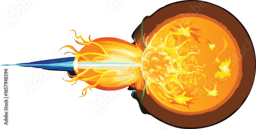 A series of bright, glowing fireballs in a dynamic display, creating a sense of energy and movement.