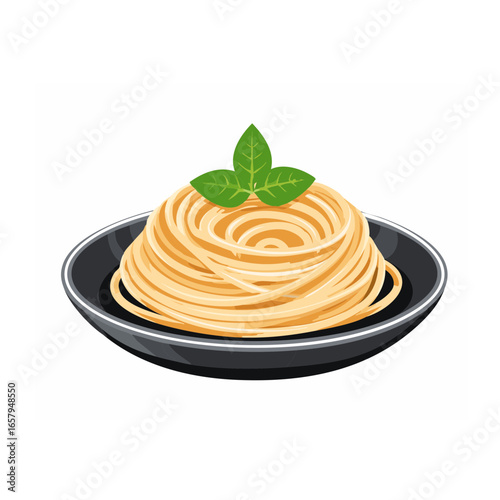 Delicious Spaghetti with Basil: Italian Cuisine Photography