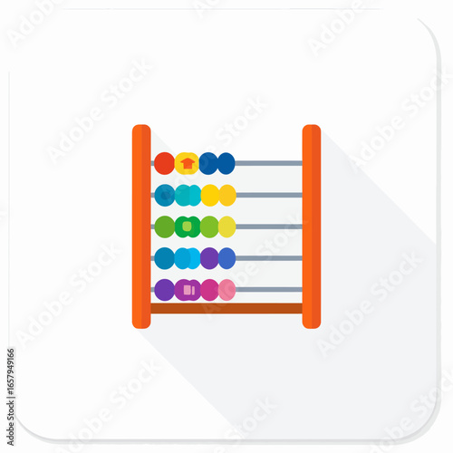 Colorful Abacus with Wooden Frame and Beads for Counting