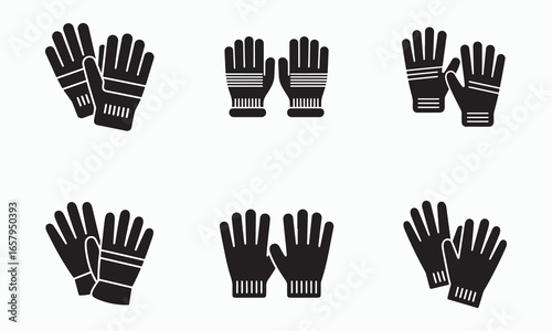 Set of work gloves isolated on white background