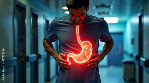 Stomach ache, pain relief, digestive health. Gastric discomfort. Esophagus inflammation causes severe pain. Stomach walls protect internal organs. Digestive system ensures nutrient absorption.