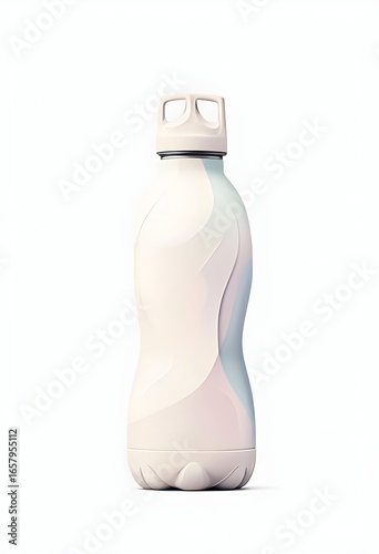 Water Bottle Mockup – Plastic Drink Packaging Isolated White Background Design