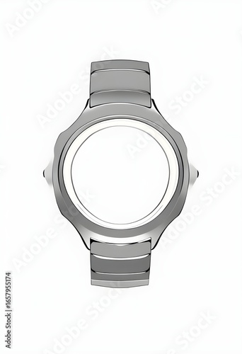 Luxury Watch Frame – Modern Silver Wristwatch Design, Elegant Timepiece Template for Fashion and Technology Concepts