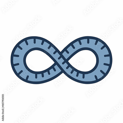 Infinity symbol made of a measuring tape, concept of infinite possibilities and measurements