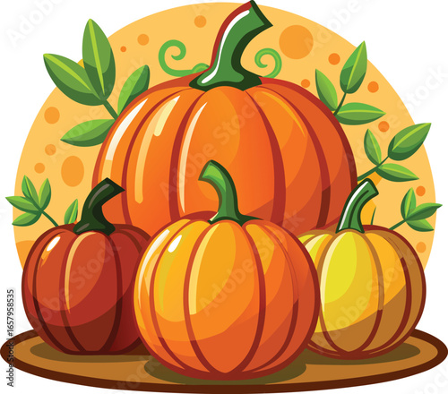 Autumn Halloween Elements Autumn Harvest Pumpkins Gathering