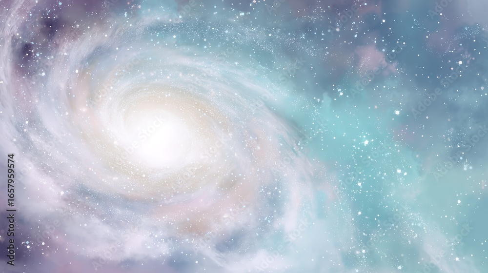 Fototapeta premium Dreamy Galaxy Background with Swirling Colors and Stars