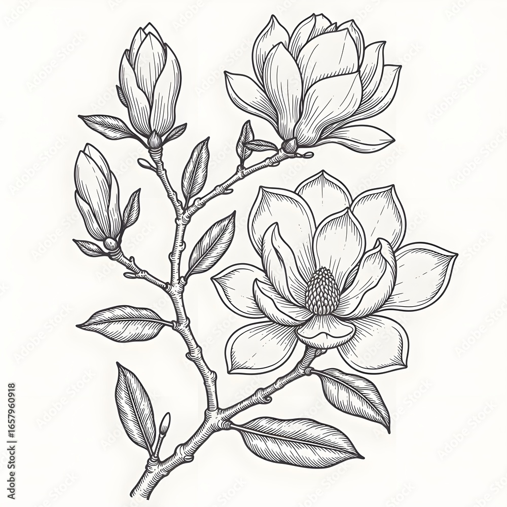 Fototapeta premium vector drawing of a flower