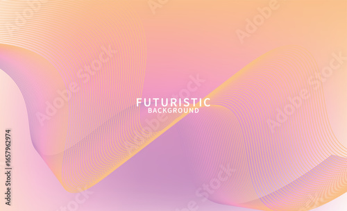 Pink and Peach Abstract Wave Background: Futuristic Design vector