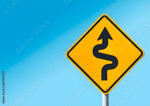 yellow road sign
