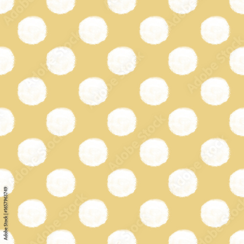 Seamless pattern with yellow polka dots.