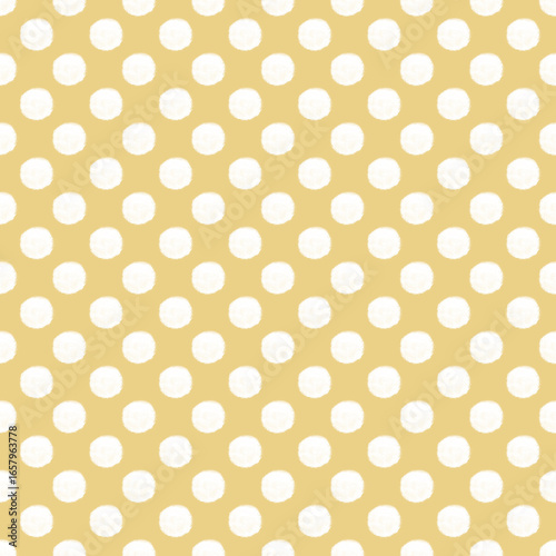 Seamless pattern with yellow polka dots.