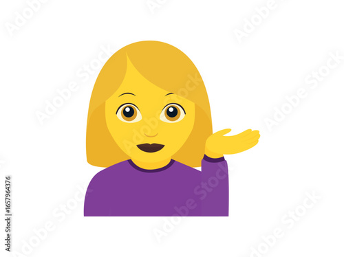 Woman Tipping Hand flipping hair what ever I told you so person emoji symbol sign icon vector illustration isolated flat sassy sassiness sarcasm