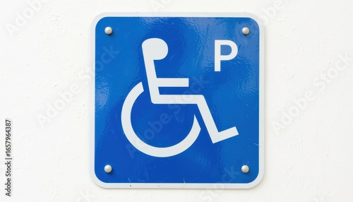 Accessible parking sign for disabled individuals urban environment graphic design clear view inclusion concept