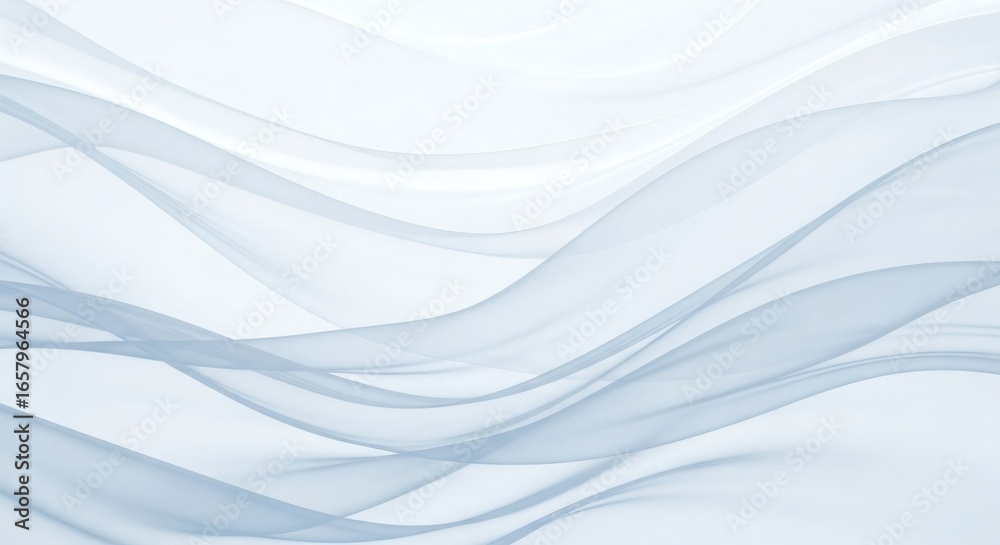 Fototapeta premium Soft blue waves flowing across a bright white background