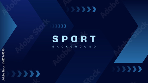 Simple abstract blue background. Creative sport background. Elegant blue background with arrows. Simple geometric background.