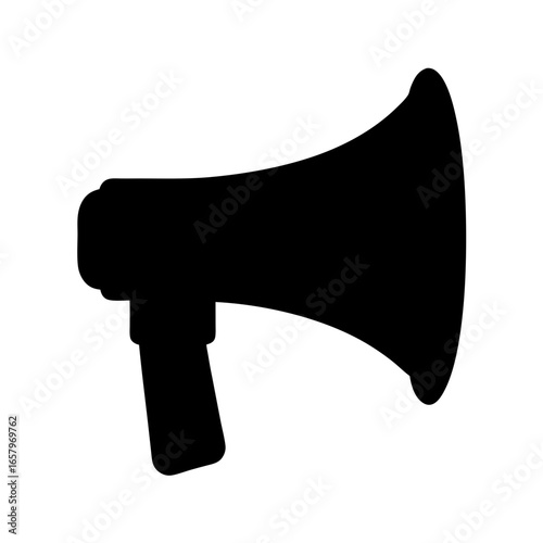 Silhouette of a megaphone for announcements, protests, and communication needs