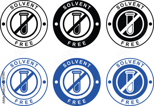 Free Download Solvent Free Label Icon – Eco Friendly Logo Sticker Stamp for Packaging and Products - GFXLoad