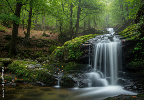 Forest Waterfall Cascade