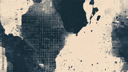 Abstract Black and White Texture with Grunge Effect and Dots