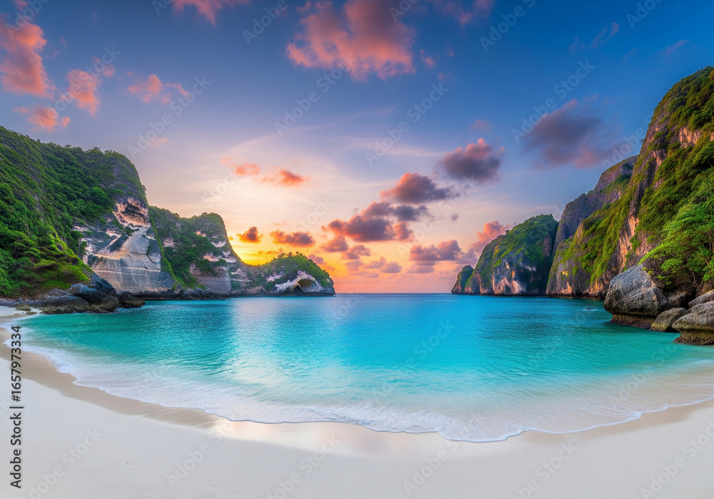 Naklejka premium Hidden Lagoon at Sunset